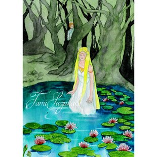 水彩画原画「グリーンアイの猫」 | iichi 日々の暮らしを心地よくする