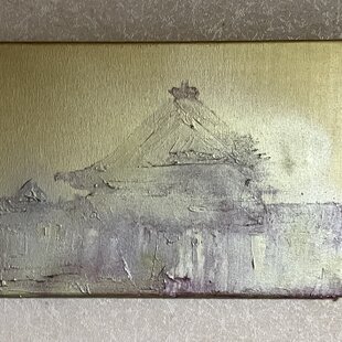 金の太陽の大発展赤富士』24K純金箔使用○がんどうあつし油絵WF3