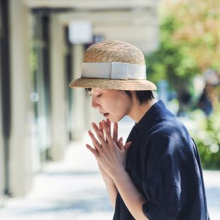大島紬のグレーの帽子（H-18） | iichi 日々の暮らしを心地よくする