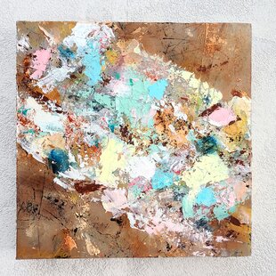 ○『紫の富士』○がんどうあつし絵画油絵F3号ホワイト額縁付○モーヴ