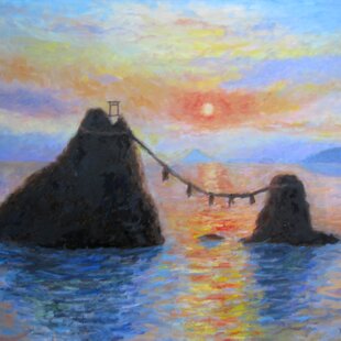 青い地中海(油絵0号、キャンバス、風景画、スペイン) | iichi 日々の