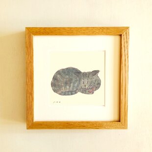 星月猫☆アート「花を抱いて」絵画 木製パネル貼り SMサイズ 複製画