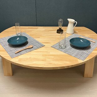 送料無料】 ローテーブル 扇形 90cm 45cm 35cm パイン ナチュラル