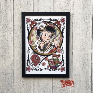 尾九 開運イラスト 七福神 弁財天 打ち出の小槌 A4サイズ