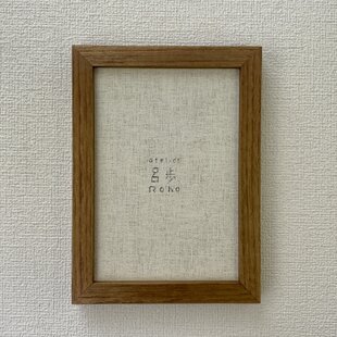 受注制作」竹額縁 ［0号Pサイズ] 大正更紗古布マット 純金箔面