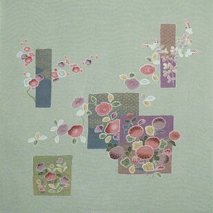 暖簾 のれん カーテン 芹沢銈介 春夏秋冬文 紺 綿100％ 85cm×120cm