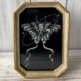 原画 1点もの 額装付き 色鉛筆画 ボールペン画 額装付き 金魚 花 額