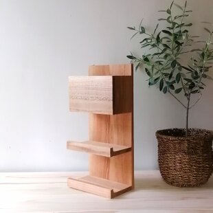 杉無垢材 コンセント上 壁掛け 収納棚 ラック (コンセント周辺のお