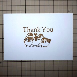 消しゴムはんこ thank you✿パンダの親子 パンダの「thank you