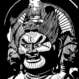 切り絵「東大寺四天王・広目天」 | iichi 日々の暮らしを心地よくする