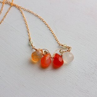受注制作】サンストーン の 雫 ペンダントトップ チャーム