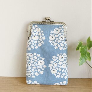 sale ピンクリネン*レース*薔薇刺繍*がま口*ポーチ | iichi 日々