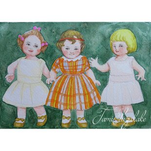 水彩画・原画「椅子に座る女の子」 | iichi 日々の暮らしを心地よく