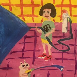 「woman,pink」水彩画 原画 B5 woman7.22.2水彩画イラスト 原画 はがきサイズ - メルカリ