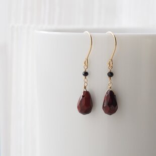 受注制作)ガラスのいちご&スワロフスキー＊ピアス（イヤリング
