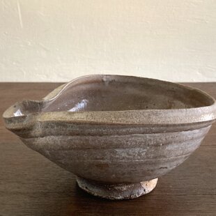 成起窯】近藤隆司造 織部茶碗 【共箱】寸法：長径12.5x短径11.5xH8.5cm