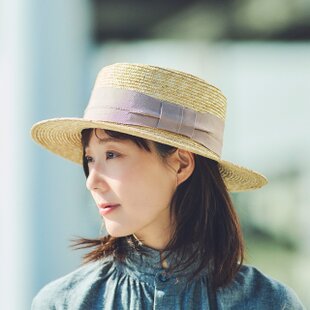 Casablanca (カサブランカ) 麦わら 帽子 ストローハット グレージュ