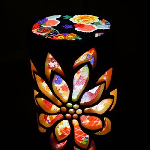極太竹灯籠 両面彫り 竹灯り 竹ランプ 炎のゆらめき〜〜桜木