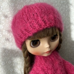 ドール用クッション・セット Lop rabbit & Scraps（レッド） 1/12