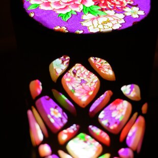 極太竹灯籠 両面彫り 竹灯り 竹ランプ 炎のゆらめき〜〜桜木