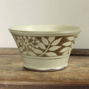 ◇新品◇ 加藤五陶兵衛造 美濃焼弥七田織部草花紋並茶碗 【紙箱】1個の