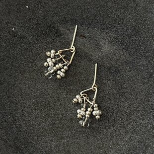 mystic purple 紫陽花とモルフォ蝶のガラスドーム ピアス/イヤリング