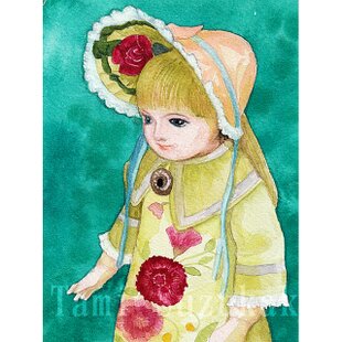水彩画・原画「フランスの少女」 | iichi 日々の暮らしを心地よくする