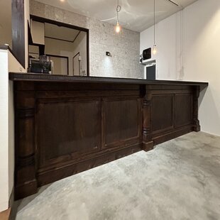 受注製作北欧☆ホワイトシャビー☆バーカウンターテーブル1500☆棚付