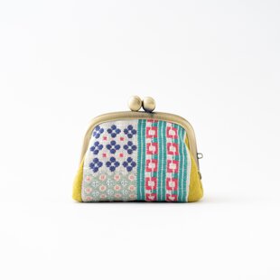受注制作】手刺繍のがま口ポーチ『鳥と草花』角型 | iichi 日々の