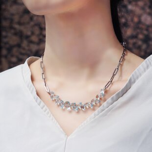 スクエアモチーフ ダイヤモンドのK18 ネックレス~Diamond collection
