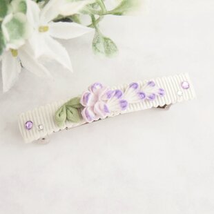 藤の花のバレッタmini （ つまみ細工＊受注制作 ） | iichi 日々の