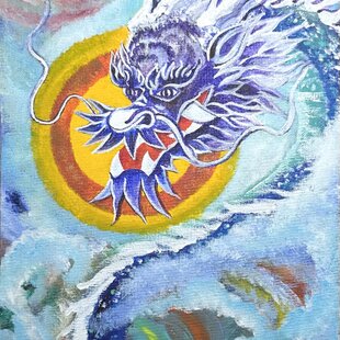 原画 1点もの うさぎ ウサギ 額装付き ボールペン画 日本人作家 色鉛筆