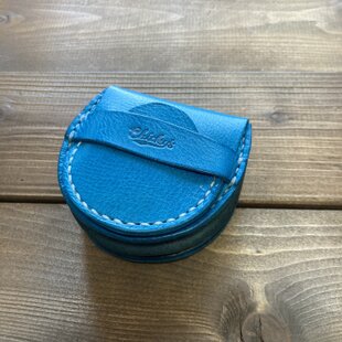 琉球ブルー 本革 メガネケース　ルガトショルダー使用 高級仕様】ルガトショルダーメガネケース パープルxネイビー | iichi