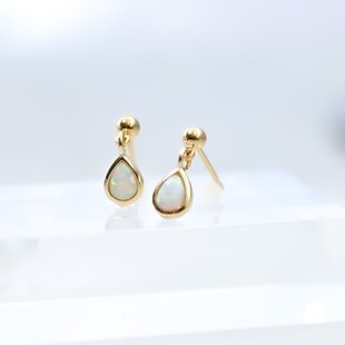 14kgf花びらカラーオパールピアス/イヤリング 14kgf☆淡水ケシパール 花びらピアス | iichi 日々の暮らしを心地よく