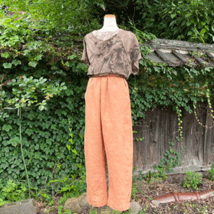 古布リメイク ワイドパンツ 藍染 刺し子 型染 時々堂オリジナル 一点物