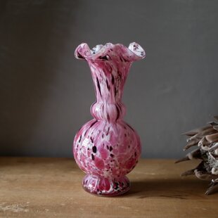 フランスアンティーク オパリンガラス 花瓶 一輪挿し 花器 フラワーベース ピンク×ホワイト オパリン フラワーベース 花器 花瓶 フランス