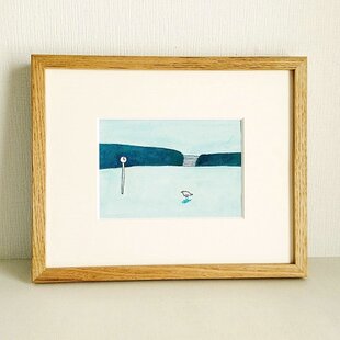 美品】石槍 英樹 水彩画 額縁付き 絵画