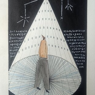 1点もの・原画】アクリル絵の具 絵画#3 キャンバスF3サイズ 約220mm