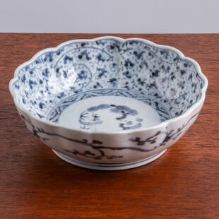古伊万里 染付 萩唐草文 なます皿 江戸後期 | iichi 日々の