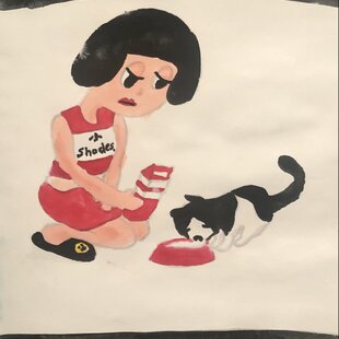 油彩画 原画「近所の風景 堤防 20262」アート 絵画 22×27㎝ F3