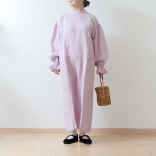 古布リメイク のぼり旗の柿渋染ゆったりサルエルパンツ 着物リメイク
