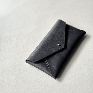 二つ折り財布 黒（ホック） イタリアンレザー＜B＞ | iichi 日々の