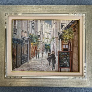 パリ 風景画 絵画 油絵 アンティーク パリ 凱旋門 風景画 油絵 - メルカリ