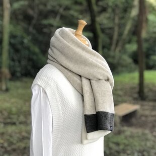 ホームスパンマフラー 水色 | iichi 日々の暮らしを心地よくする