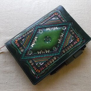 ほぼ日手帳カズン対応 A5サイズ手帳カバー レザー 刻印＆拭き染め