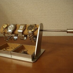 プレゼントに！ アクセサリースタンド リーフ三日月腕時計、ネックレス