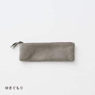 ジビエ鹿革・ジビエレザー】ENISICA カクシカ ペンケース 雪曇 ライト