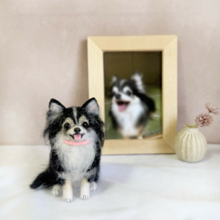 羊毛 フェルト 犬 パグ フレーム 愛犬 犬 オーダー 虹の橋 うちの子