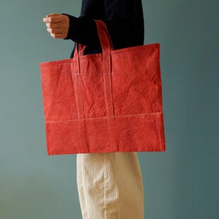 爽快】革と高島帆布の2wayリュック ホワイト×ブルー Mサイズ | iichi