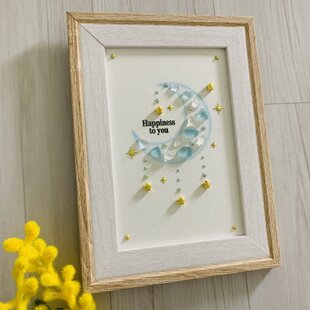 シーグラスアート 海の宝石 幸せの青い鳥の家族 子育て インテリア雑貨